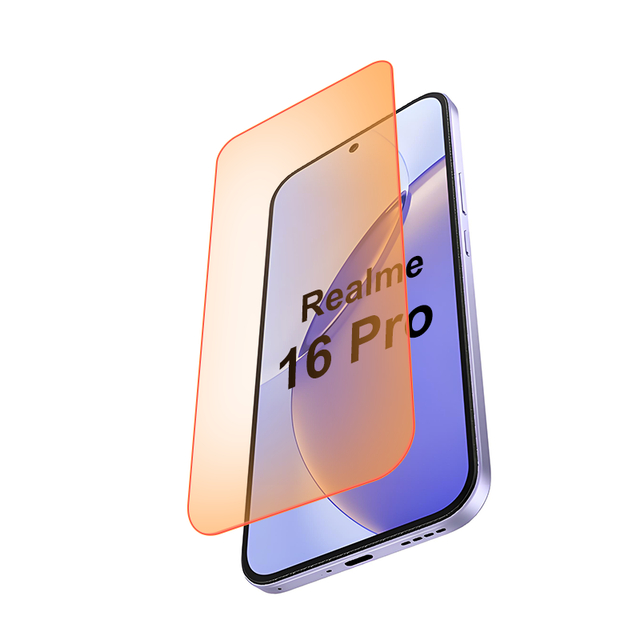 Luxury 9H 2.5D Clear Anti Scratch Eye-protecting Red Light Phone Tempered Glass Screen Protector for Realme 15 15T 16 Pro Plus