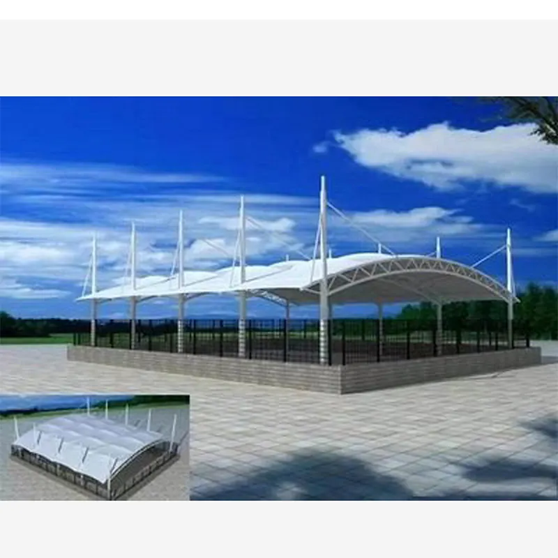 Aanpassen Pvdf Ptfe School Sport Court Staat Trekmembraan Structuur Tent Voor Voetbal Volleybal Tennisstadion Dak Tent