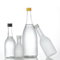 Bouteille de vin de fruits en verre transparent mat de haute qualité, 200 ml, 250 ml, 300 ml, 350 ml, 500 ml, 1000 ml, pour jus et liqueurs