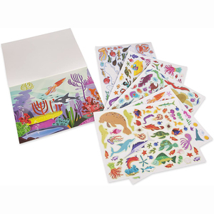 Customized Promotional Cartoon Sticker Book TPE Waterproof Reusable UV Ink Eco-Friendly Removable Glossy/Matte Promotional