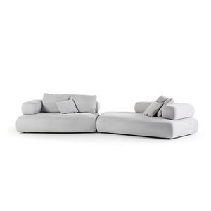 Ensemble de canapés en bois crème de luxe italien léger modulaire moderne simple grand plat créatif en forme d'angle pour le salon de la villa - Product Image 1