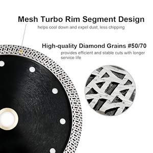 <span class=keywords><strong>Disque</strong></span> de coupe plat sans rebord en <span class=keywords><strong>diamant</strong></span> turbo industriel de 110 mm (4,4 po) à mailles, haute efficacité, pour <span class=keywords><strong>carrelage</strong></span> en porcelaine et granit - Product Image 4