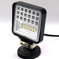 Lampe de travail LED carrée 130W 12-65V avec stroboscope rouge pour camion, tracteur, excavatrice, pick-up, tout-terrain