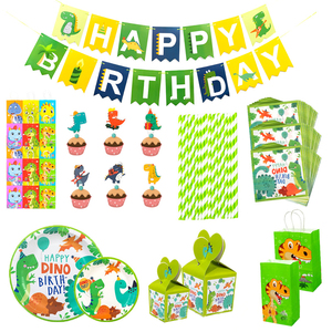 Wholesaleforest động vật chủ đề Đảng trẻ em sinh Nhật Khủng Long dùng một lần chủ đề bộ đồ ăn thiết lập Khăn ăn ly Khăn trải bàn cờ - Product Image 6