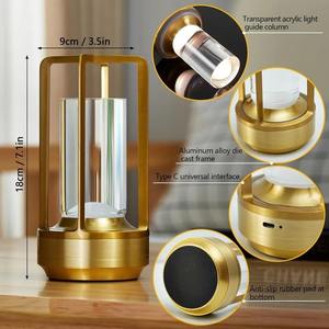 Lampu malam meja LED mewah Modern, lampu malam sentuh baterai ABS portabel dapat diisi ulang tanpa kabel, lentera untuk restoran luar ruangan Dropshipping - Product Image 3