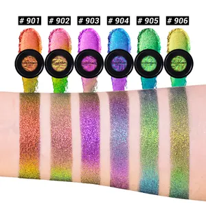 Mắt trang điểm mỹ phẩm sắc tố cao Vegan multichrome ép Duochrome duy nhất Tắc Kè Hoa Eyeshadow