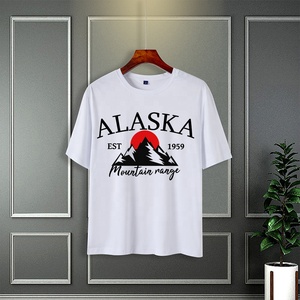 Venta al por mayor hombres 100% poliéster cuello redondo Camiseta de punto estilo Vintage Digital impreso personaje 180 gramos Jersey suelto de gran tamaño - Product Image 1