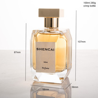Flacon vaporisateur de parfum pour homme en verre transparent cylindrique de 100 ml, personnalisé et luxueux, avec bouchon unique