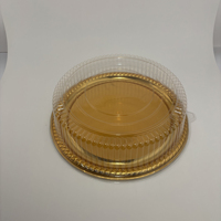 Barquette en PET jetable anti-fuite OEM en gros, boîte d'emballage alimentaire en plastique ronde avec couvercle pour la pâtisserie, la restauration, les fêtes et les mariages