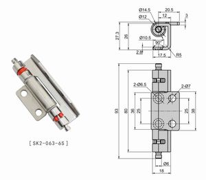 מודרני נירוסטה sus304 אבק ללא אבק ציר ניילון קוצץ SK2-063-6S דלת ציר - Product Image 6
