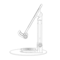 Support de tablette A213 avec rotation à 360 degrés pour iPad, accessoires de bureau, support d'écran portable, réglable, pliable pour les voyages
