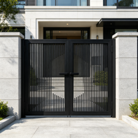 Portail de Villa à Double Battant en Alliage d'Aluminium Style Chinois Moderne Minimaliste à Commande Manuelle Modèle Chunyue 0336