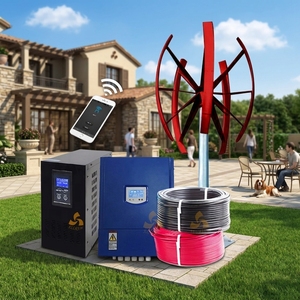 เครื่องกำเนิดไฟฟ้าพลังงานลมแบบตั้งตรง CE New Wind 5KW 10KW ระบบไฮบริดแบบตั้งพื้น ใช้ได้ทั้งแบบเชื่อมต่อกับระบบไฟฟ้าสาธารณะและแบบออฟกริด สำหรับบ้าน - Product Image 1