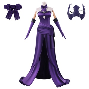 Ensemble complet de lingerie cosplay pour femme, robe noire Jeanne d'Arc, inspirée du dîner de la Sainte Vierge, fans d'anime, polyester - Product Image 1