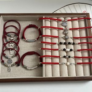 925 Sterling <b>Silver</b> Red Rope Bracelet For Women With Buddha Charm And <b>Beads</b> Gift For Zodiac Year Horse Style Jewelry - Product Image 3