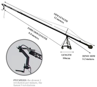 Grue de caméra vidéo professionnelle Jimmy Jib de 10 mètres, robuste, pour tournage et prise de vue