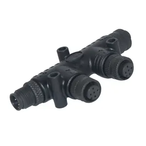 Male And Female Connector NMEA 2000 4 Way T Connector 5 Female And 1 Male Combined T Backbone Waterproof