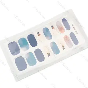 OEM/ODM Pegatinas para uñas 16 dedos Consejos autoadhesivos DIY Nail Art Design Sticker Stencil