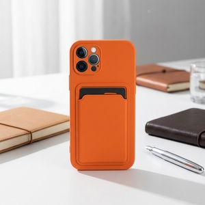Étui de téléphone portable en <span class=keywords><strong>silicone</strong></span> liquide avec porte-cartes intégré, design minimaliste effet peau, résistant aux chutes, souple - Product Image 6