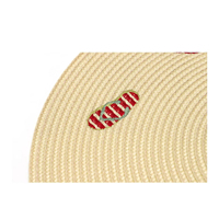 Set de table rond en PP Yichuan, couleur personnalisée, motif tulipe brodé, plateau en plastique tissé non toxique, diamètre 32-38 cm, pour table à manger
