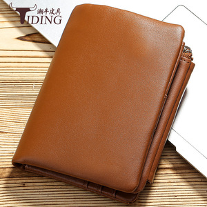 Cartera Tri-Fold Unisex Tiding de Cuero Nappa Negro, Gran Capacidad, Múltiples Ranuras para Tarjetas, Uso Diario - Product Image 2