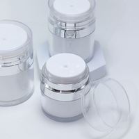 Pot à pompe sans air 15/30/50g, flacon vide en acrylique pour crème, rechargeable, avec bouchon à vis, pour crème contour des yeux, facile à transporter, maquillage de voyage