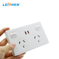 Interruptores de doble polo con enchufes AU, toma de corriente con carga rápida PD de 20W, interruptor doble, toma de pared GPO de 10A con doble USB-C