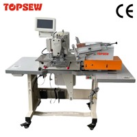 Máquina de Coser Industrial Automática Programable de Una Sola Aguja para Jeans y Bolsos, Máquina para Colocar Etiquetas de Cuero en Fábrica