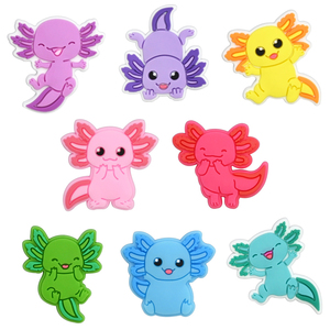 Adornos de <span class=keywords><strong>PVC</strong></span> de animales de dibujos animados lindos: salamandra, ranita colorida, accesorios decorativos para zapatos y zuecos - Product Image 6