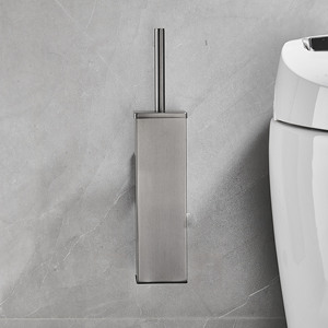 ניקל בית נירוסטה ארוך ידית קיר רכוב שירותים מברשת - Product Image 2