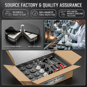Base Magnética Recubierta de Goma OEM Personalizada con Perno Roscado para Barra de Luz LED y Montaje de Equipos Industriales - Product Image 2