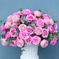 Décoration de centre de table de mariage en fleurs artificielles, boule d'hortensias artificiels rose et vert, grande taille, arrangement de bouquet de table