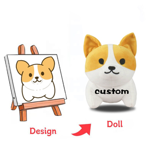 Personalizado 20cm amarillo cachorro muñeca suave relleno diseño bordado PP algodón malla caminar cumpleaños accesorio regalo <span class=keywords><strong>tela</strong></span> suave - Product Image 1