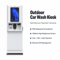 Kiosque de paiement automatique pour lavage de voitures (carte de crédit, espèces, pièces) – Système de stationnement extérieur en libre-service avec écran tactile – Solution tout-en-un