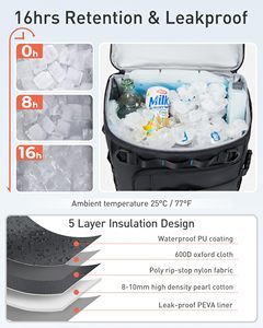 Sac à dos isotherme souple de grande taille avec compartiment à fermeture éclair pour dégagement facile, idéal pour les repas en extérieur - Product Image 4