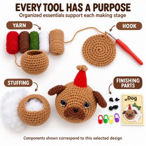 Set de Colección de Animales de Ganchillo Hechos a Mano, Surtido de Personajes Amigurumi, Paquete Variado, Serie Coordinada, Caja con Variedad de Modelos - Product Image 5