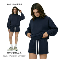 Sweat-shirt réversible à col montant surdimensionné de haute qualité, service OEM, sweat-shirt personnalisé pour hommes et femmes, style hip-hop, automne