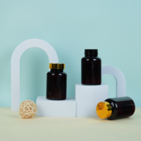 Conteneur de pilules pour animaux de compagnie 150ML bouchon doré bouteilles en plastique vides emballage de capsules pour produits de santé pilules