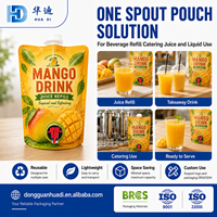 Pochette personnalisée pour boisson à la mangue 1000 ml, sac souple à bec verseur avec bouchon et robinet pour fournisseurs de jus en marque blanche