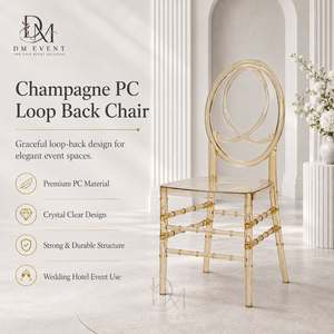 Chaise d'hôtel en acrylique DM EVENT, design moderne en polycarbonate transparent, empilable, mobilier d'intérieur pour les événements de mariage et de banquet - Product Image 2