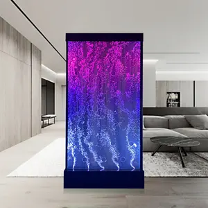 Modern Home Furniture Glowing Led Water Wall Hanging Bubble Fountain On Partition Wall
