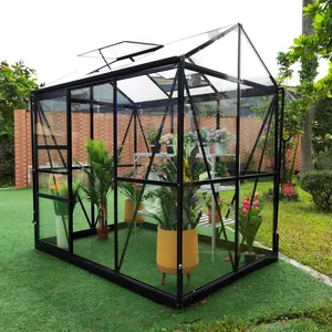 Çin fabrikada SunProof bahçe dekorasyon binalar cam ev Multispan sera sistemi alüminyum cam ev Sunroom