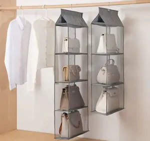 Closet Organizer Treo Quần Áo Vải Organizer Có Thể Gập Lại Treo Closet Lưu Trữ Quần Áo Kệ