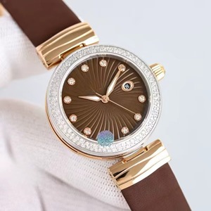Reloj Mecánico de Lujo para Mujer, Resistente al Agua, Luminoso, con Caja de Moissanita, Cristal de Zafiro, 34 mm, Visualización de Fecha, Estilo Elegante - Product Image 5