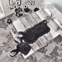 Jouets sexuels en dentelle noire pour adultes, jeux de couple, équipement BDSM, dispositifs de bondage, masque pour les yeux et menottes unisexes