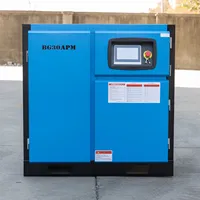 Kompresor Udara Sekrup Rotary Inverter Magnet Permanen 8 Bar 50 HP Sistem Injeksi Oli Bersertifikat CE Pendingin Udara Bantalan Berpendingin AC