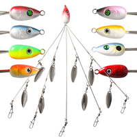 En gros Alabama Rig 22cm Tête de jig métallique Umbrella Rig avec 5 bras, Rig de pêche portable pour la pêche au black-bass en lac, rivière et ruisseau