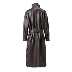 Cappotto in Pelle da <span class=keywords><strong>Donna</strong></span> Jancoco, Trench Personalizzato con Cintura per <span class=keywords><strong>Primavera</strong></span> e Autunno, <span class=keywords><strong>Soprabito</strong></span> in Vera Pelle per l'Inverno - Product Image 3