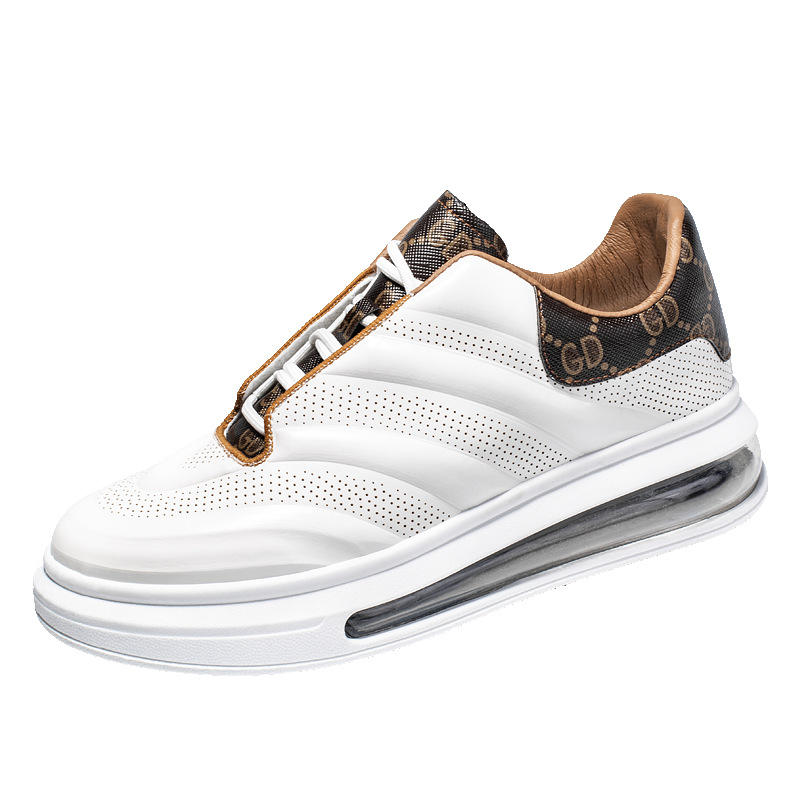 2022 New Arrival Luxury Designer Air Cushion Shoes For Men Thick Soled Heighten Casual White Shoes Brand Men Sneakers