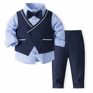 Ensemble de <span class=keywords><strong>costume</strong></span> assorti avec gilet, chemise à manches longues et nœud papillon pour garçons en bas âge, idéal pour les occasions formelles et les fêtes, facile à porter au quotidien - Product Image 6
